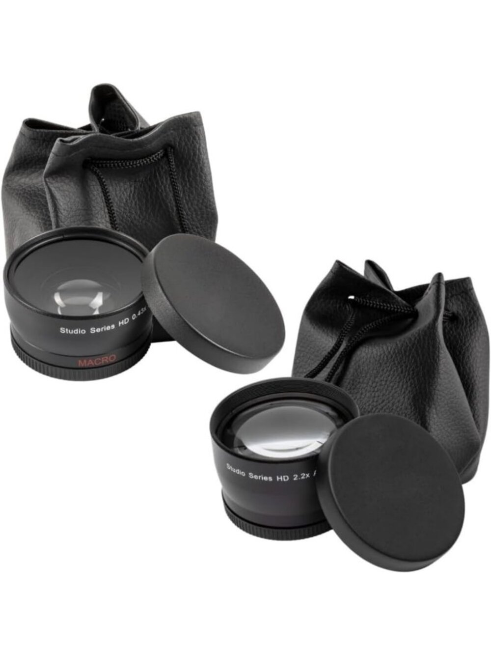 37mm HD Multi-Coated Wide Angle & Telephoto Lens Set with Pouches & Caps